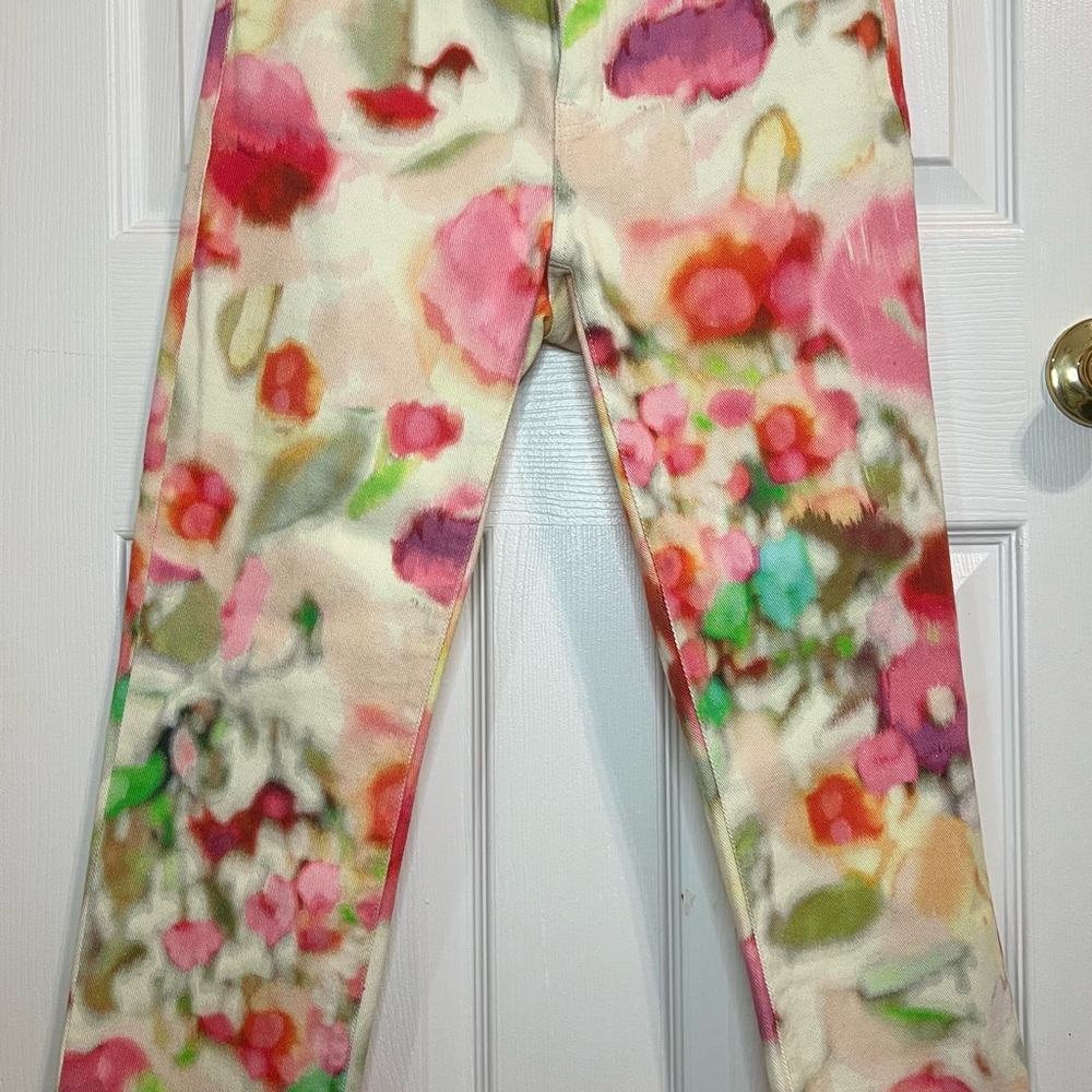 KATE SPADE New York Broome Street Colorful Abstract Skinny Stretch Jeans SZ 29